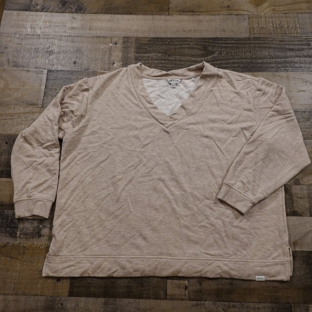 Orvis Women’s Classic Collection V-Neck Pullover Sweatshirt – Size XXL Oatmeal